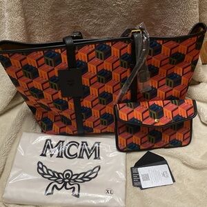 MCM NWT Cubic Logo Jacquard Tote Bag still in packaging BIG 24 Hr DISCOUNT
